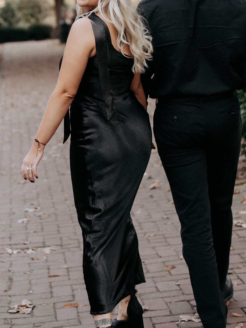 Lulu's Black One-Shoulder Satin Dress